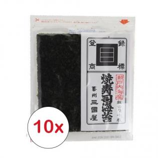 Feuilles de Nori grillées 10 feuilles 21 x 19 cm - Colis de 10 sachets